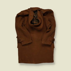 1970s–1980s | DAKS | Wool Duffle Coat – Brown - XS
