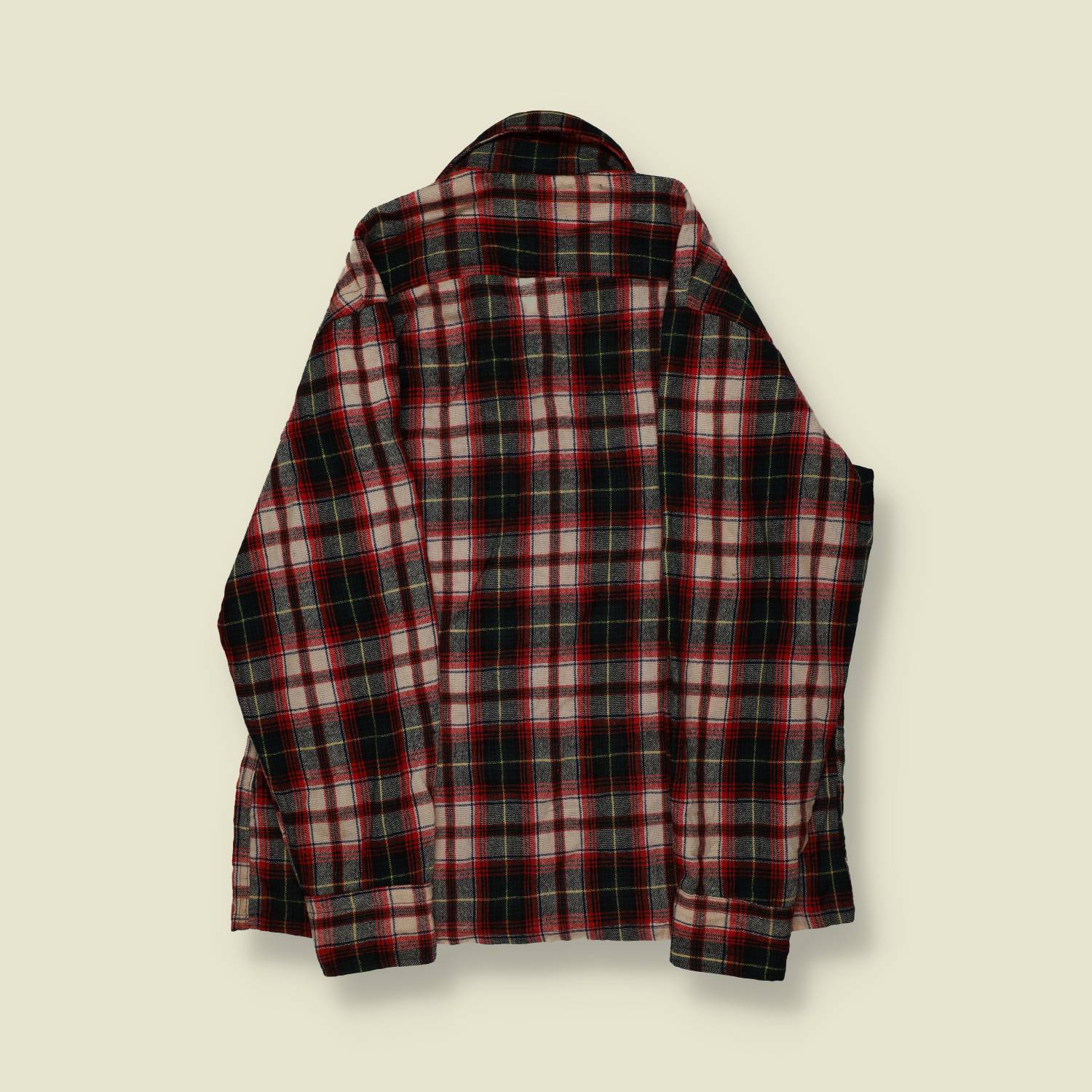 1970s | Kentfield Woodsman | Loop-Collar Wool Shirt – Red/Black Check - M