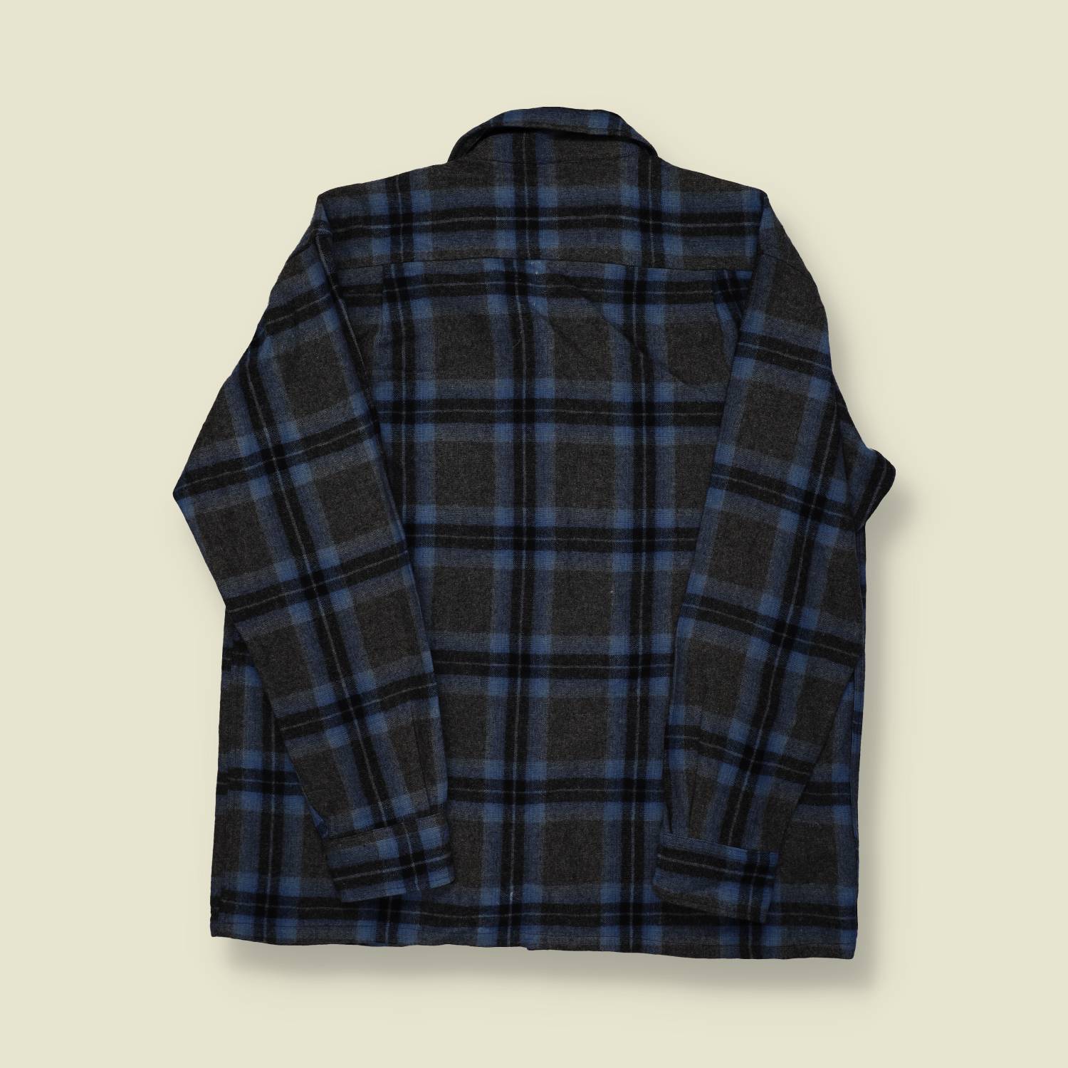 1970s | Welford | Wool Shirt – Blue/Grey Check - M