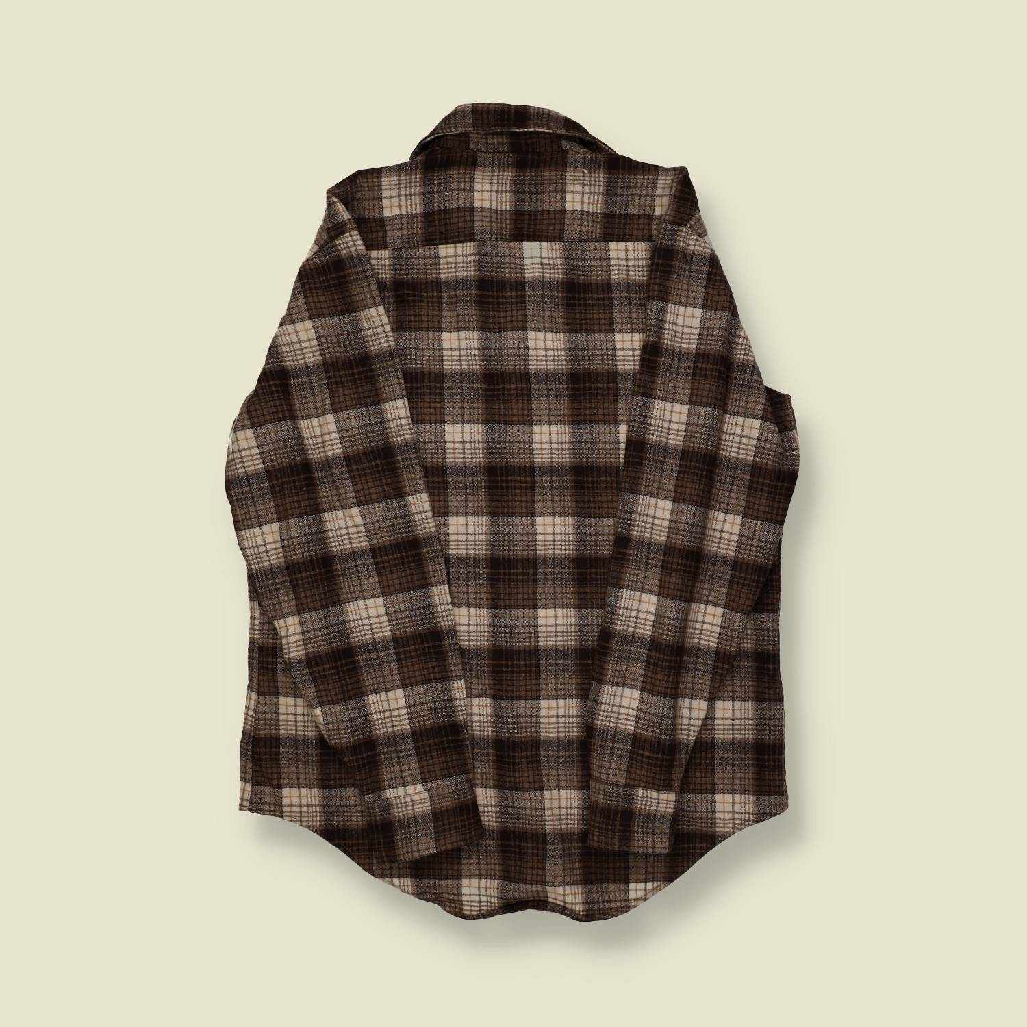 1970s | Montgomery Ward | Wool Shirt – Brown Check - S/M