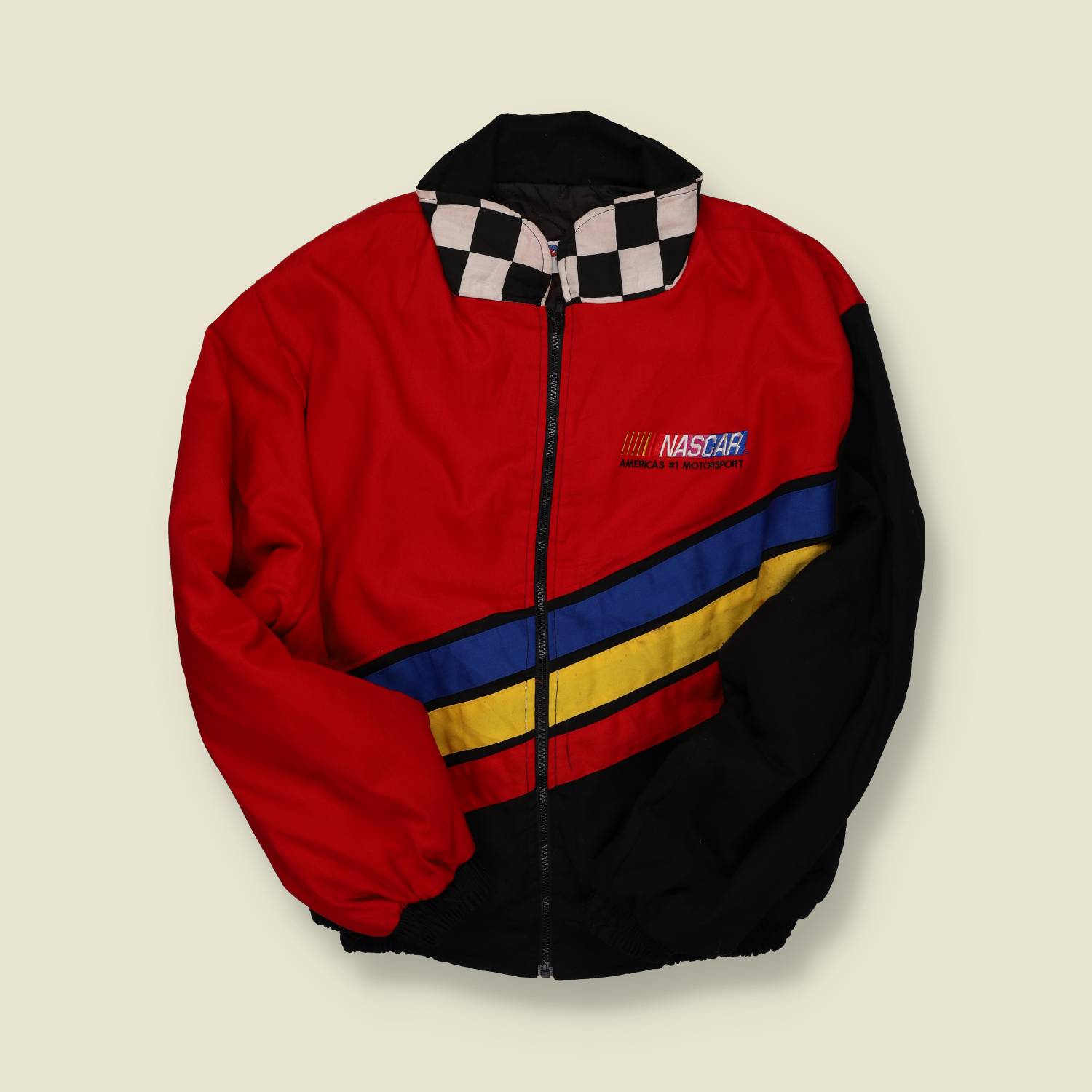 1990s | Ashley | NASCAR Racing Jacket – Red/Black - L/XL