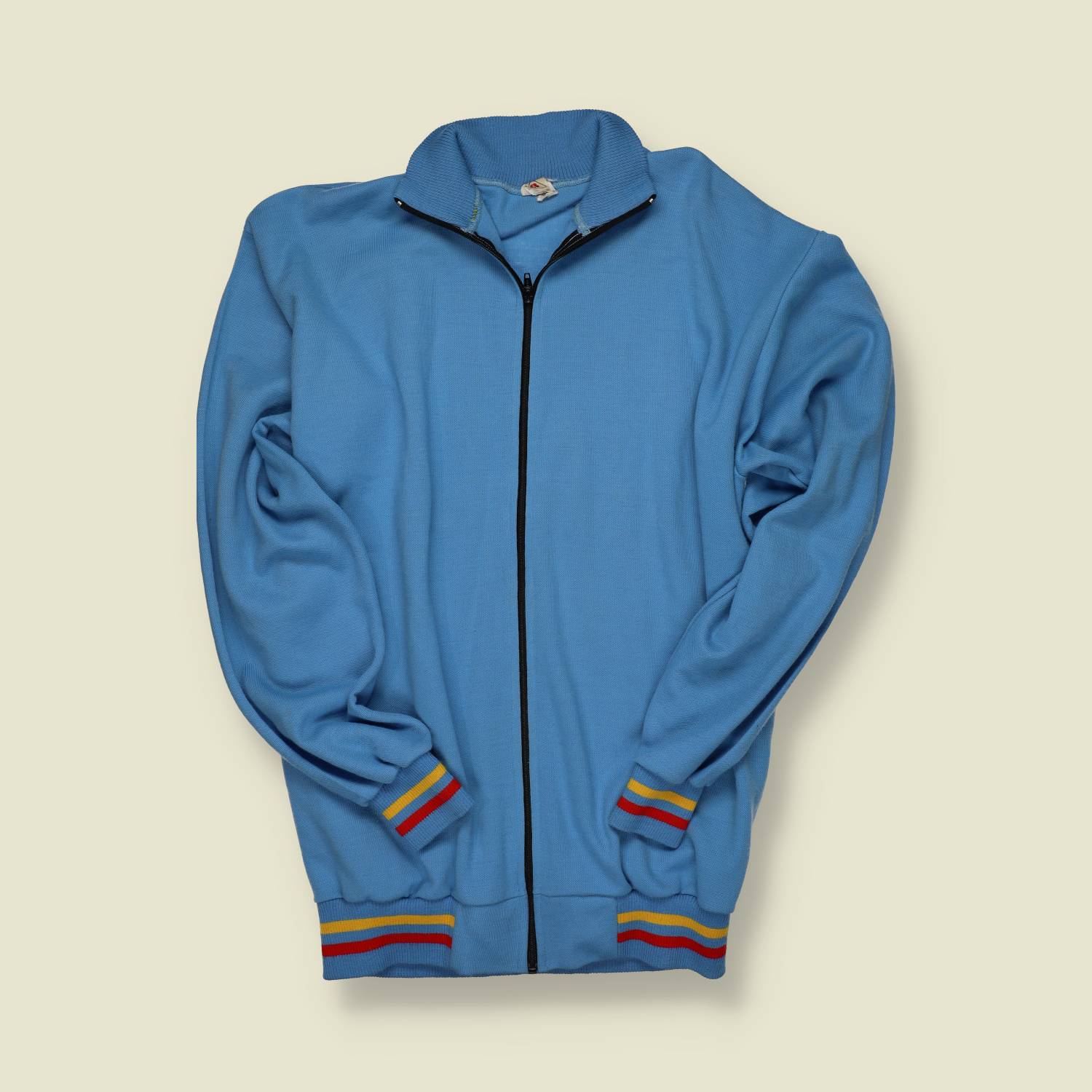 1970s | European Sportswear | Zip-Up Track Jacket | Blue – L