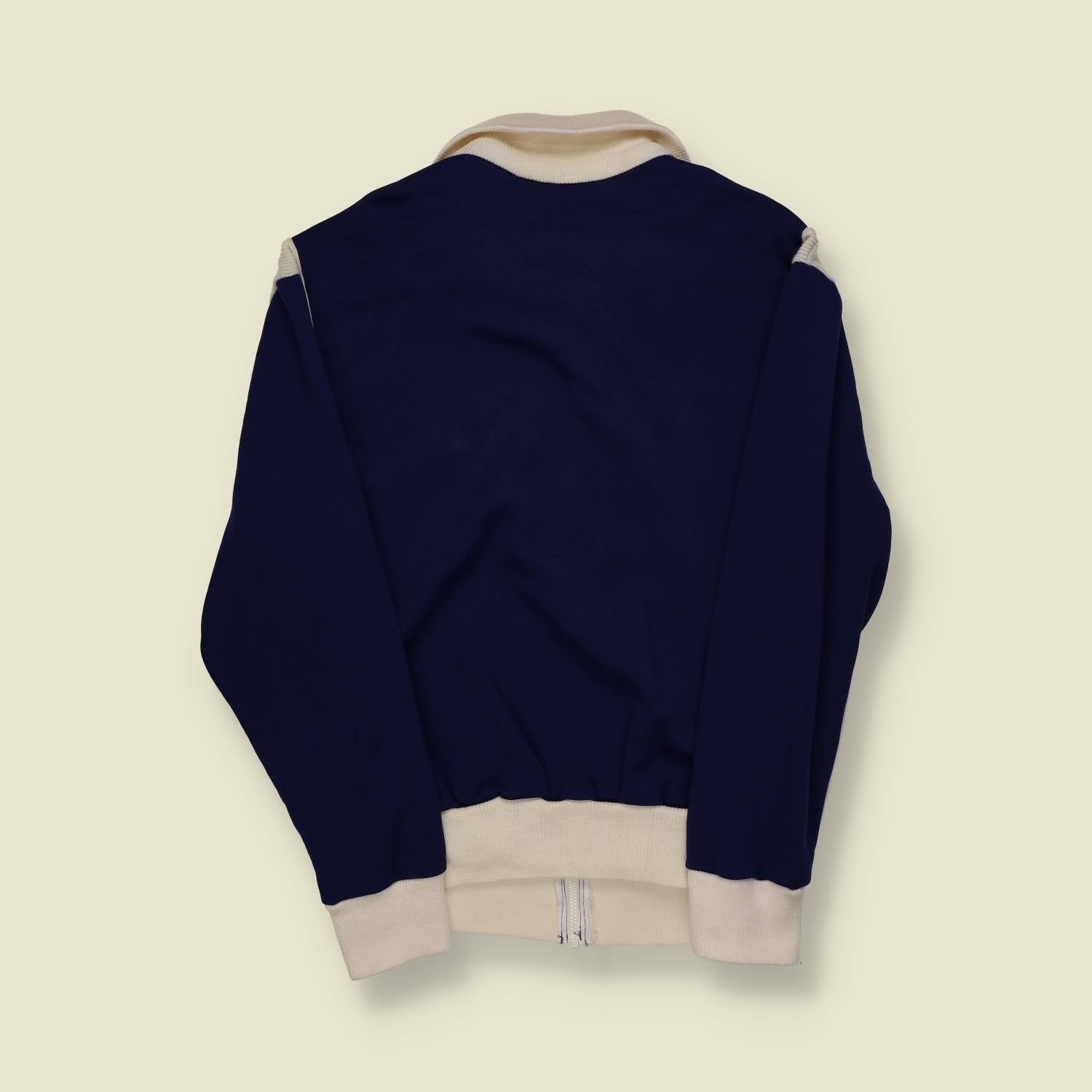 1970s | Grasshoppers | Zip-Up Track Jacket | Navy / Cream – S