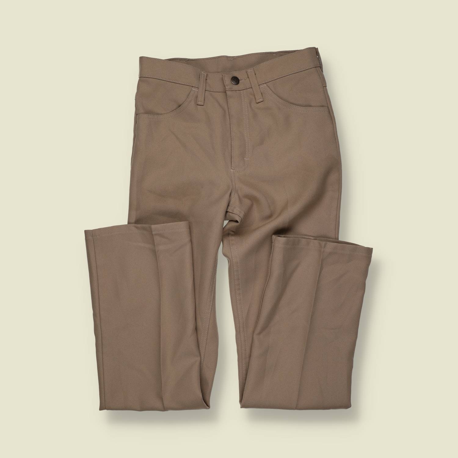 1970s | Wrangler | Polyester Trousers | Taupe – w28