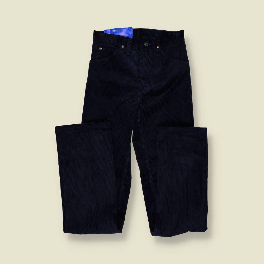 1970s | Wrangler | Deadstock | Corduroy Trousers | Navy – w26
