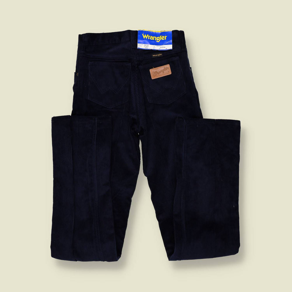 1970s | Wrangler | Deadstock | Corduroy Trousers | Navy – w26