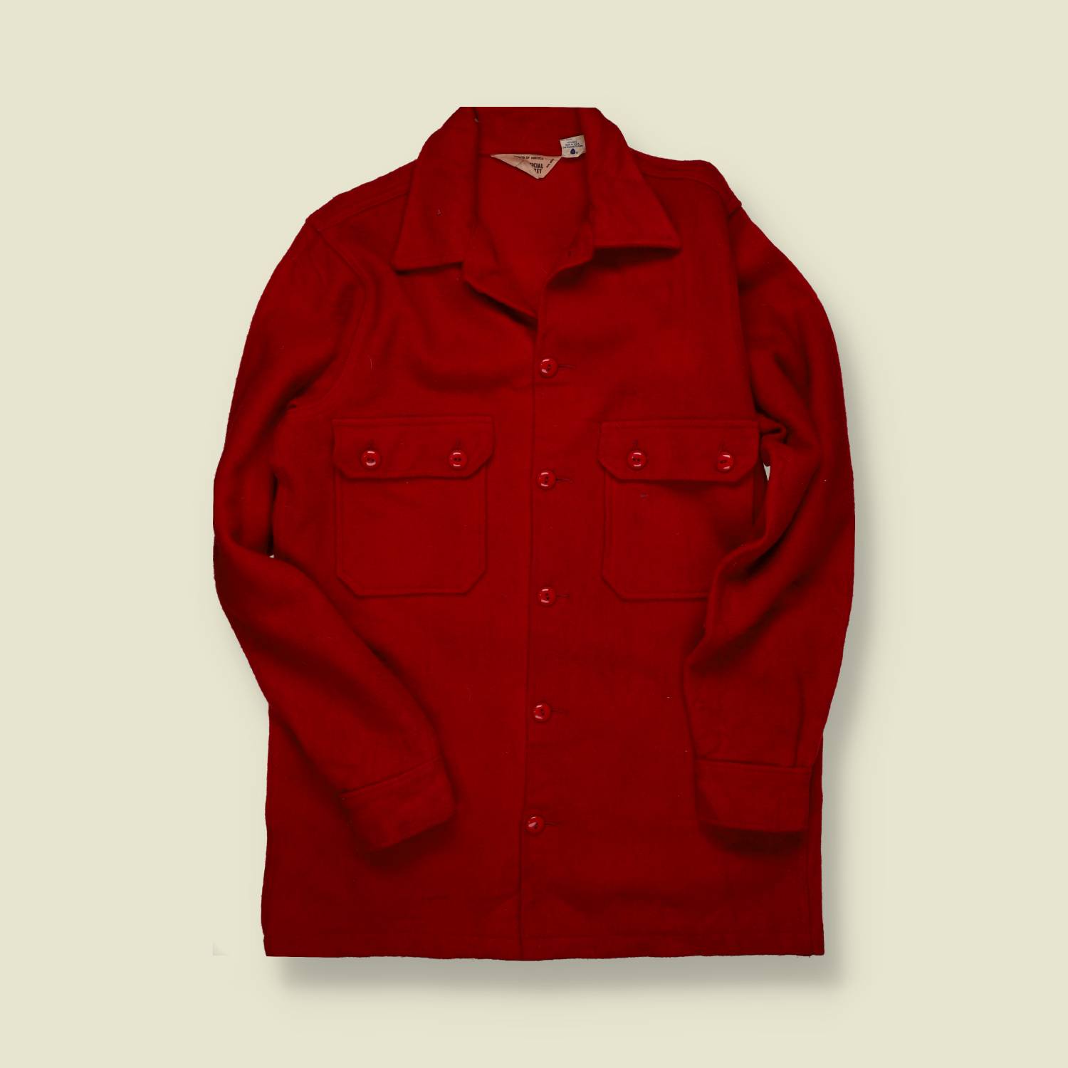 1970s | Boy Scouts of America | Red Wool Work Shirt – S/M