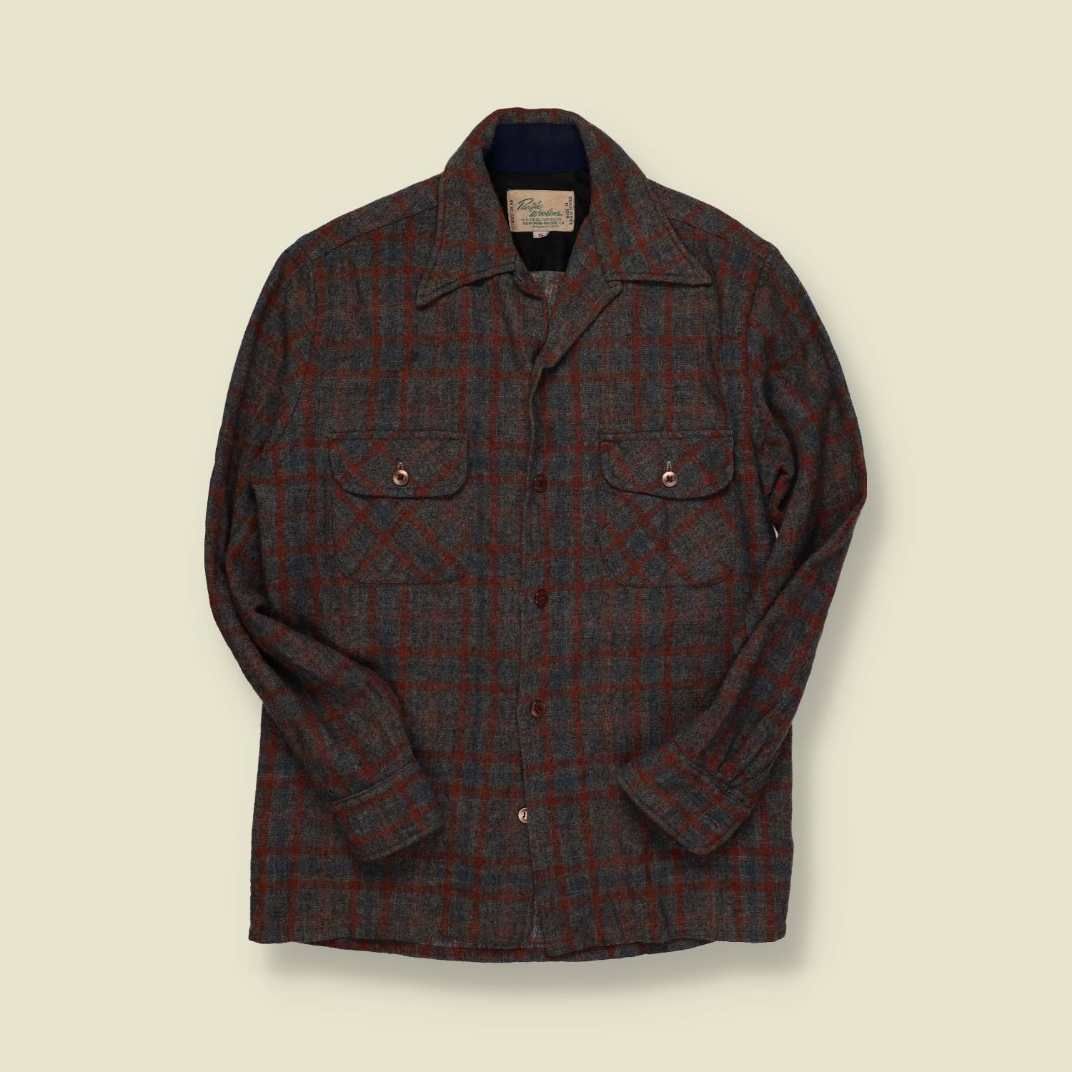 1970s | Pacific Woolens | Plaid Wool Shirt - S