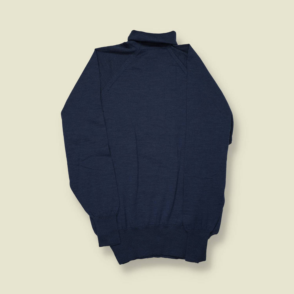 1970s | European | Merino Blend Roll Neck Jumper | Purple -M