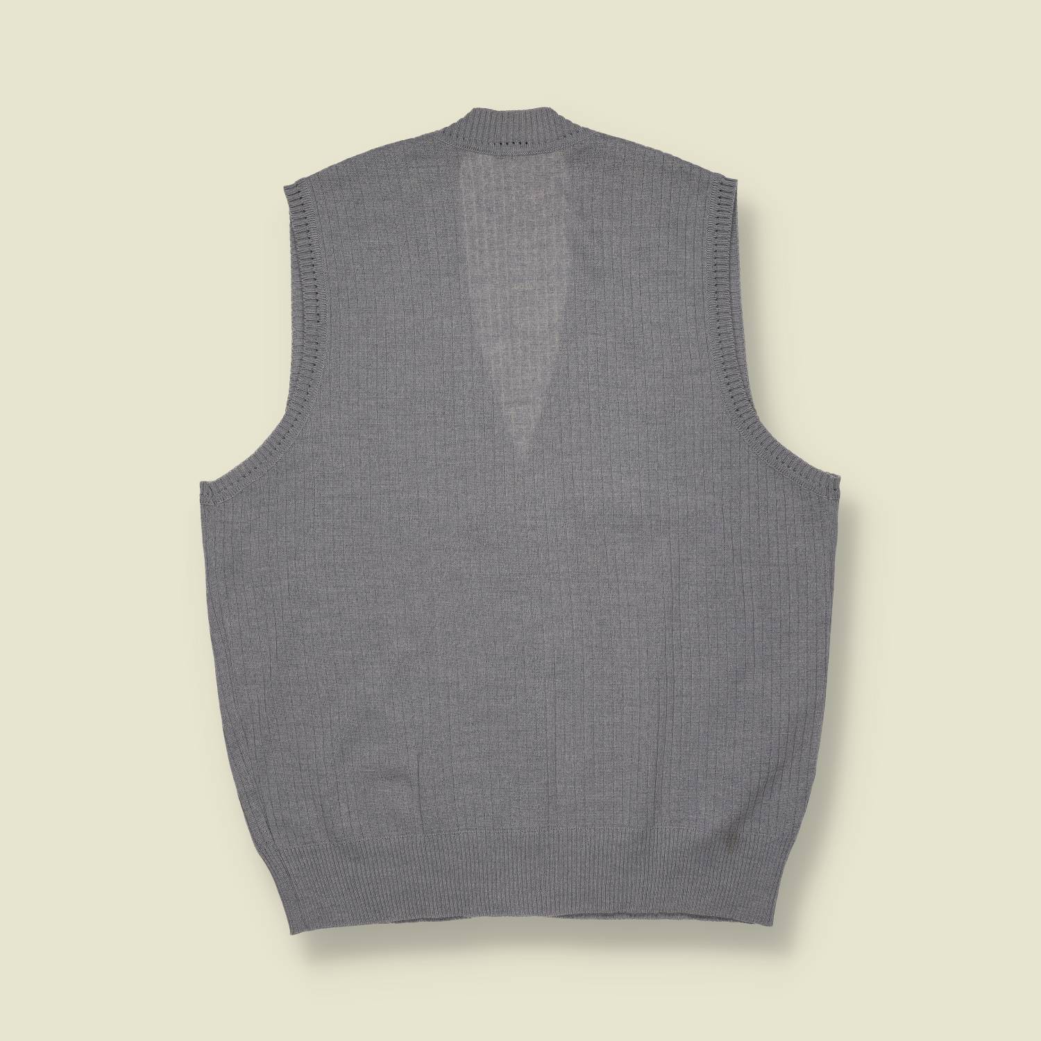 1970s | European | Fine Knit Waistcoat | Grey - S/M