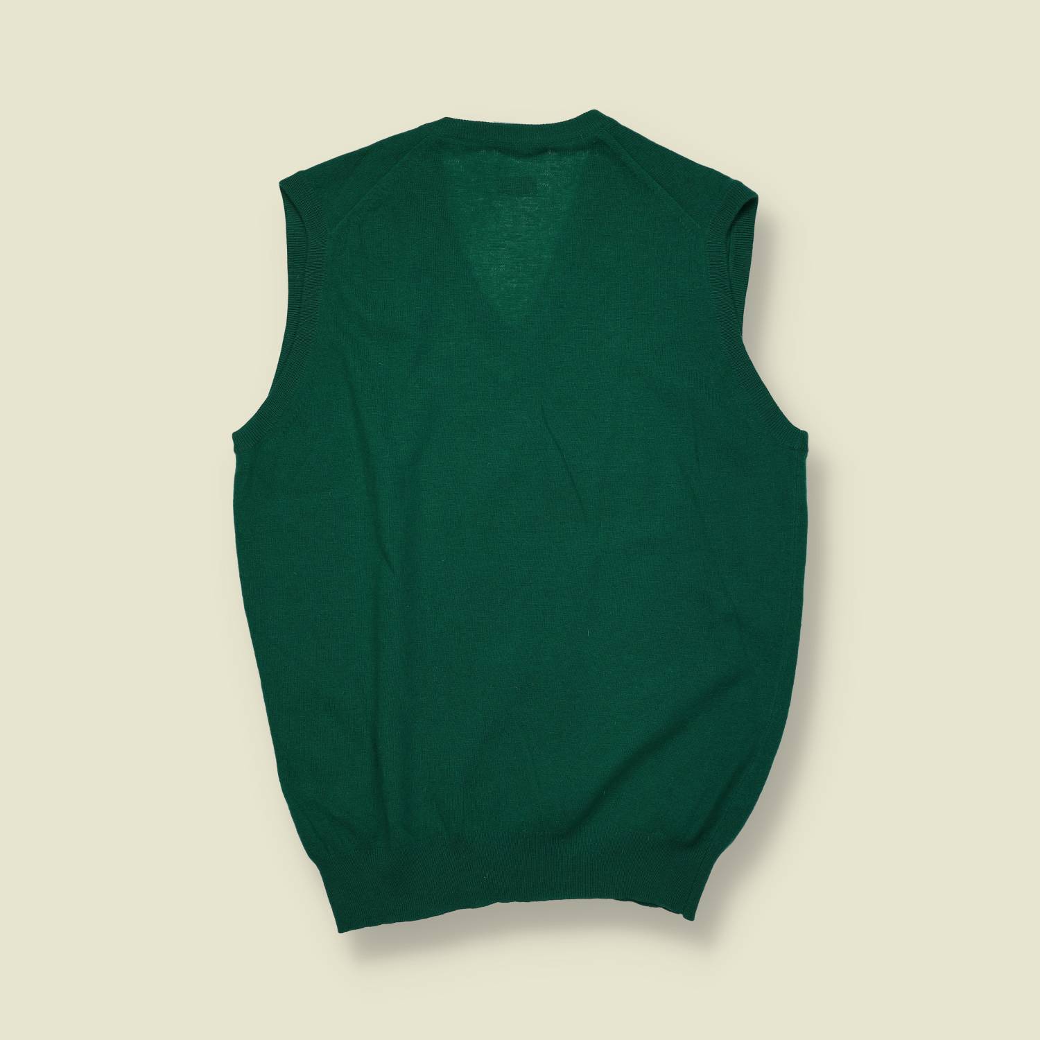 1970s | Ballantyne | Fine Wool Tank Vest | Green | Made in Scotland - M