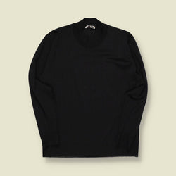1970s | European | Polyester Knit Top | Black -S