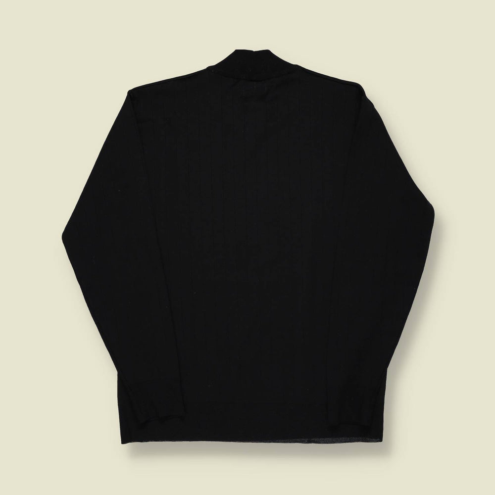 1970s | European | Polyester Knit Top | Black -S