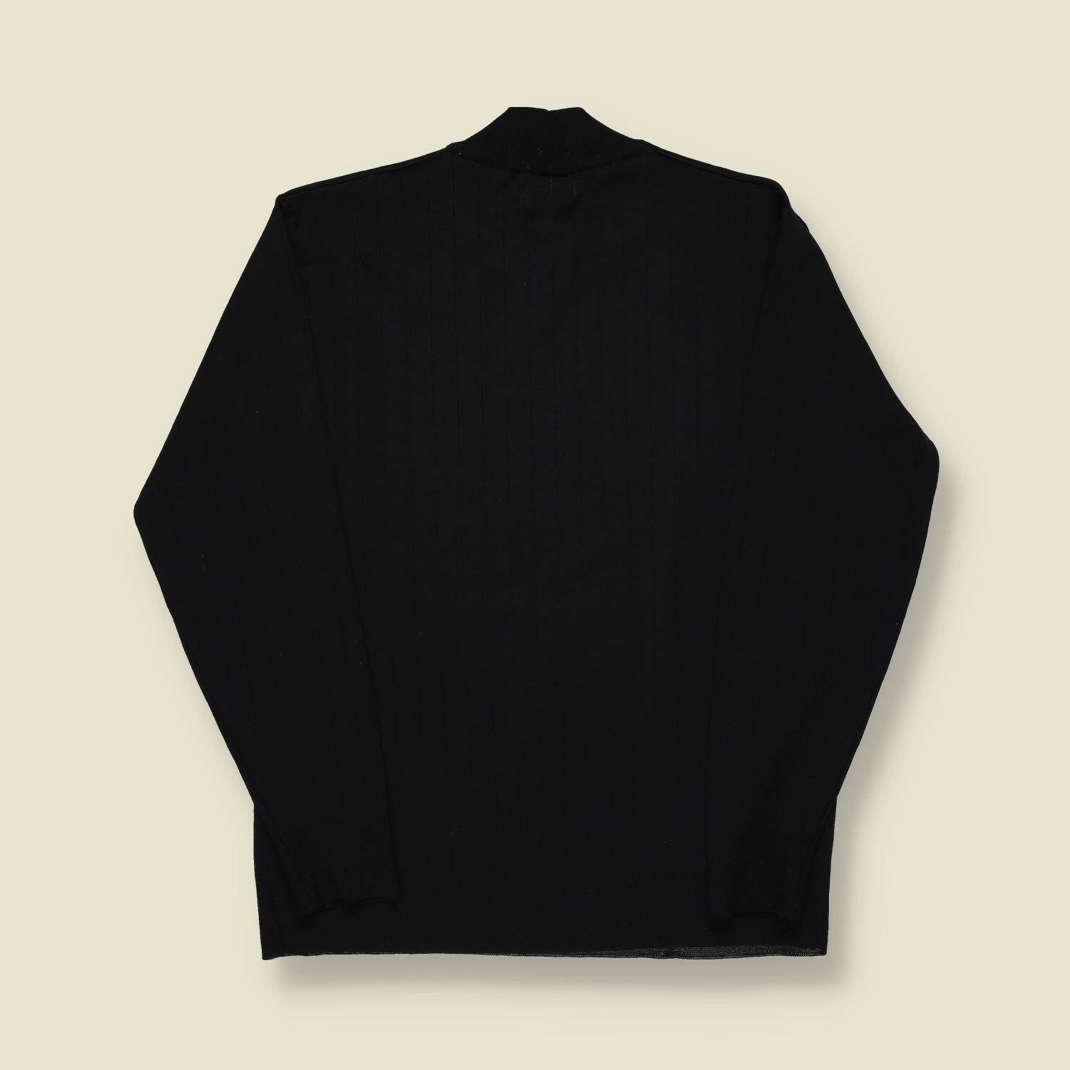 1970s | European | Polyester Knit Top | Black -S