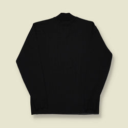 1970s | European | Polyester Knit Top | Black -S