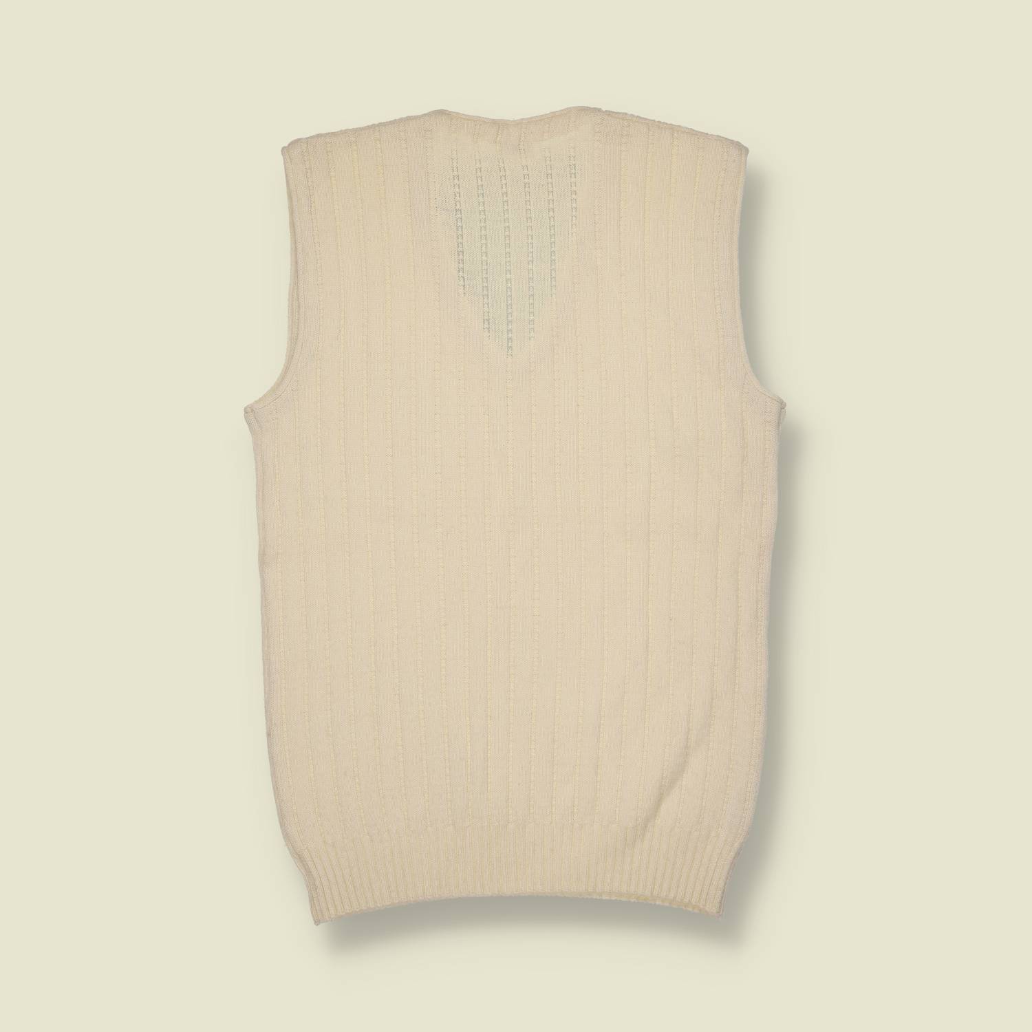 1970s | Rizz | Cream Sleeveless Knit Vest - XS