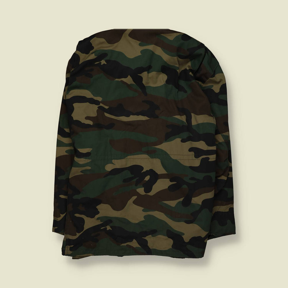 1990s | US Style Woodland Camo | Field Jacket | Olive Green - XXXXL
