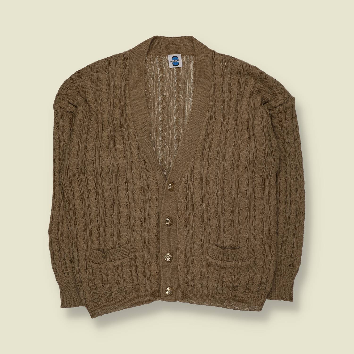 1970s | Cable Knit Cardigan - XXL