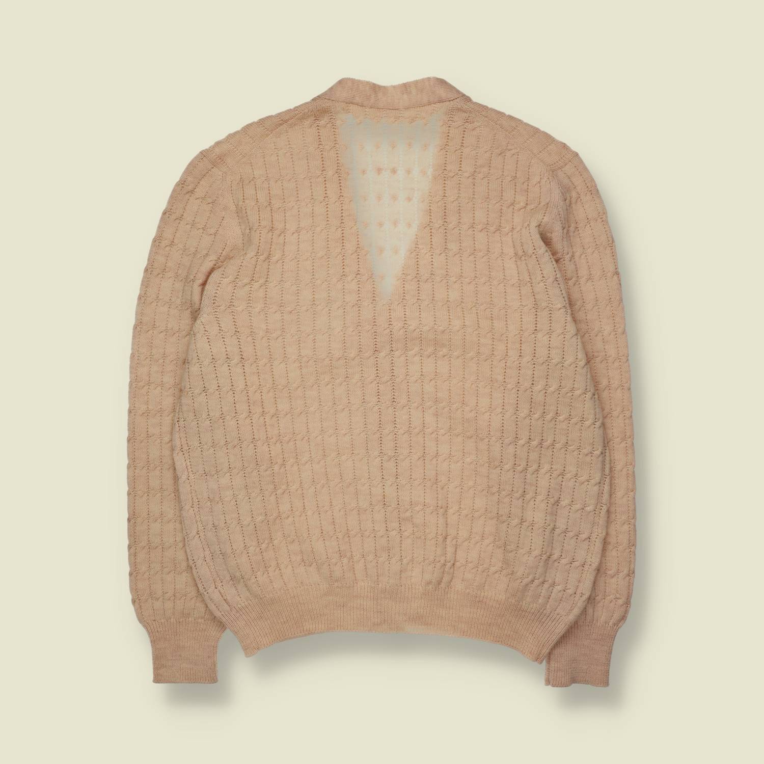 1970s | Textured Knit Cardigan - L