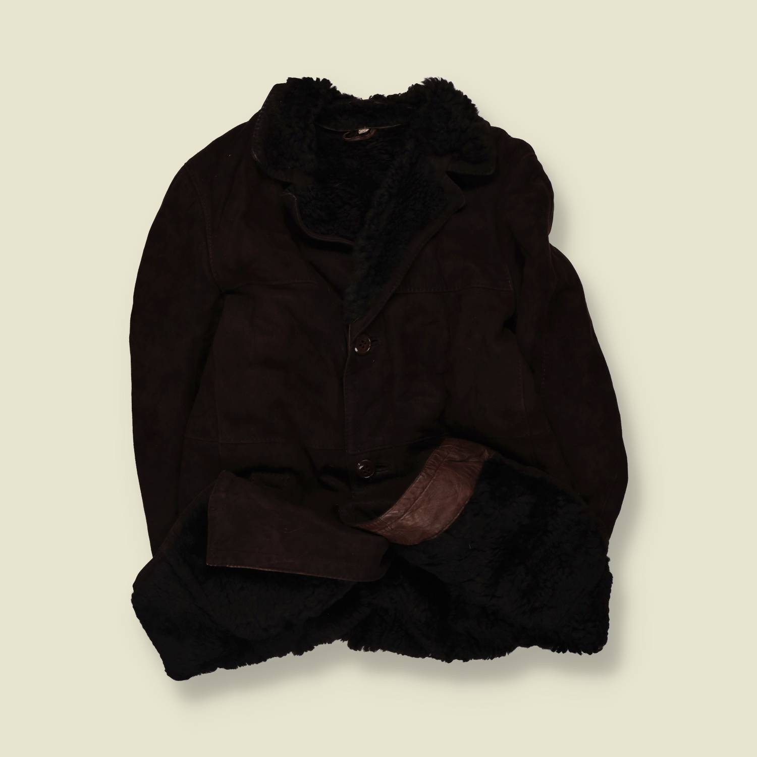 1970s | Sheepskin Coat | Dark Brown - L