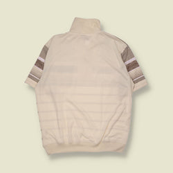 1980s | Short Sleeve Zip Neck Polo - M