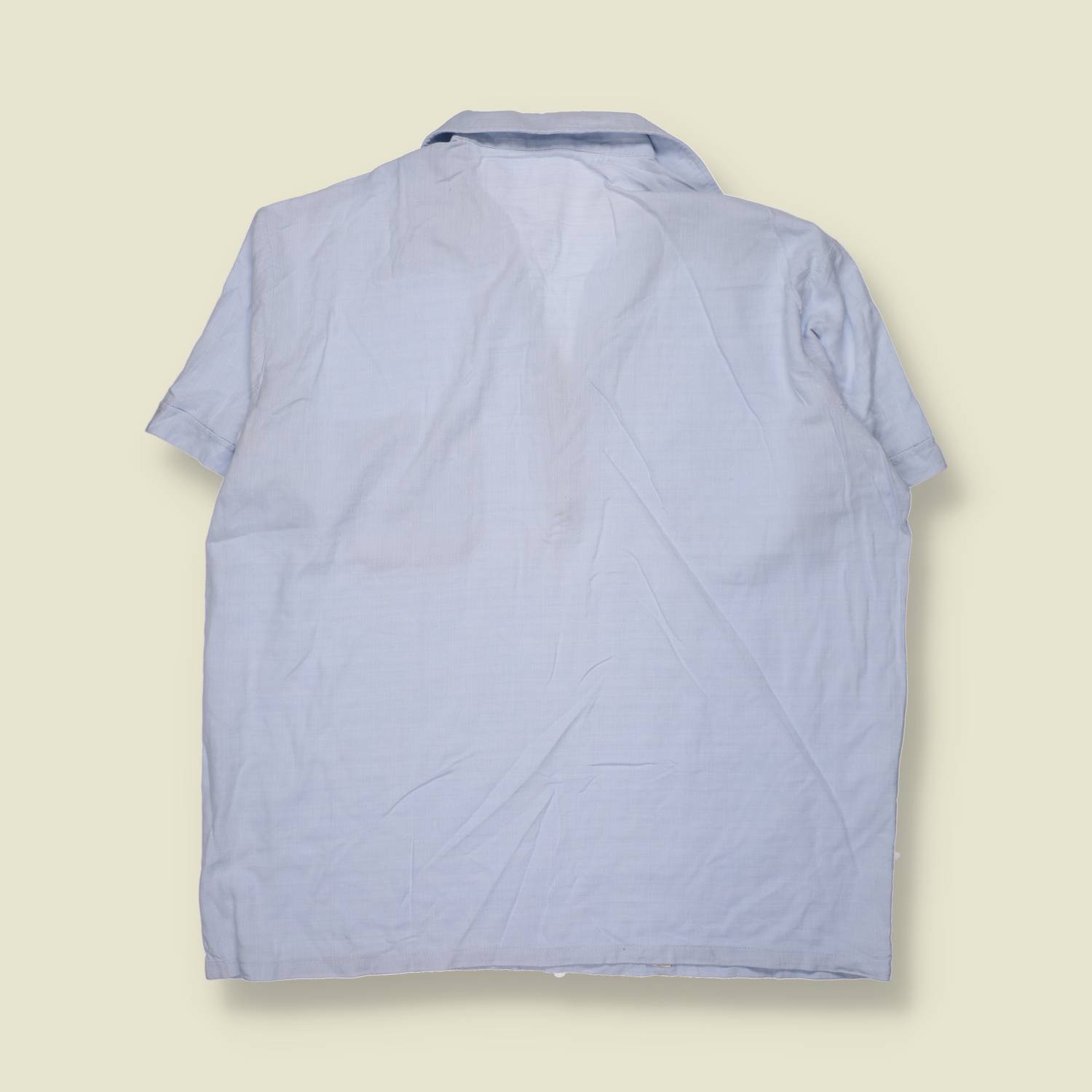 1980s | Polo | Zip Neck Shirt | Light Blue - XXL