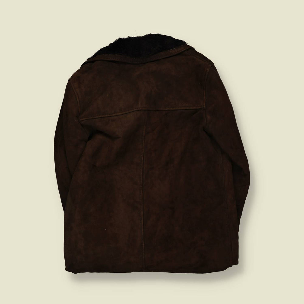 1970s | Greenfield Made In England | Sheepskin Coat | Dark Brown - XL