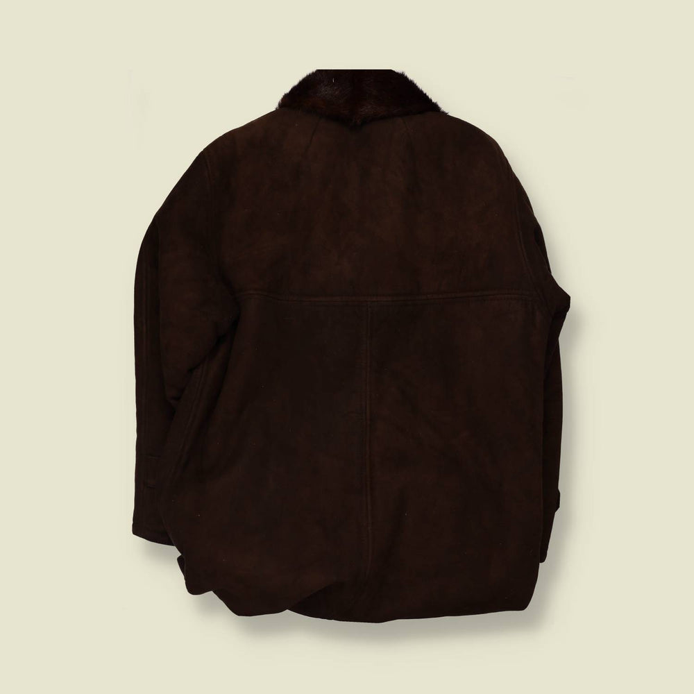 1970s | Sheepskin Coat | Dark Brown - XL