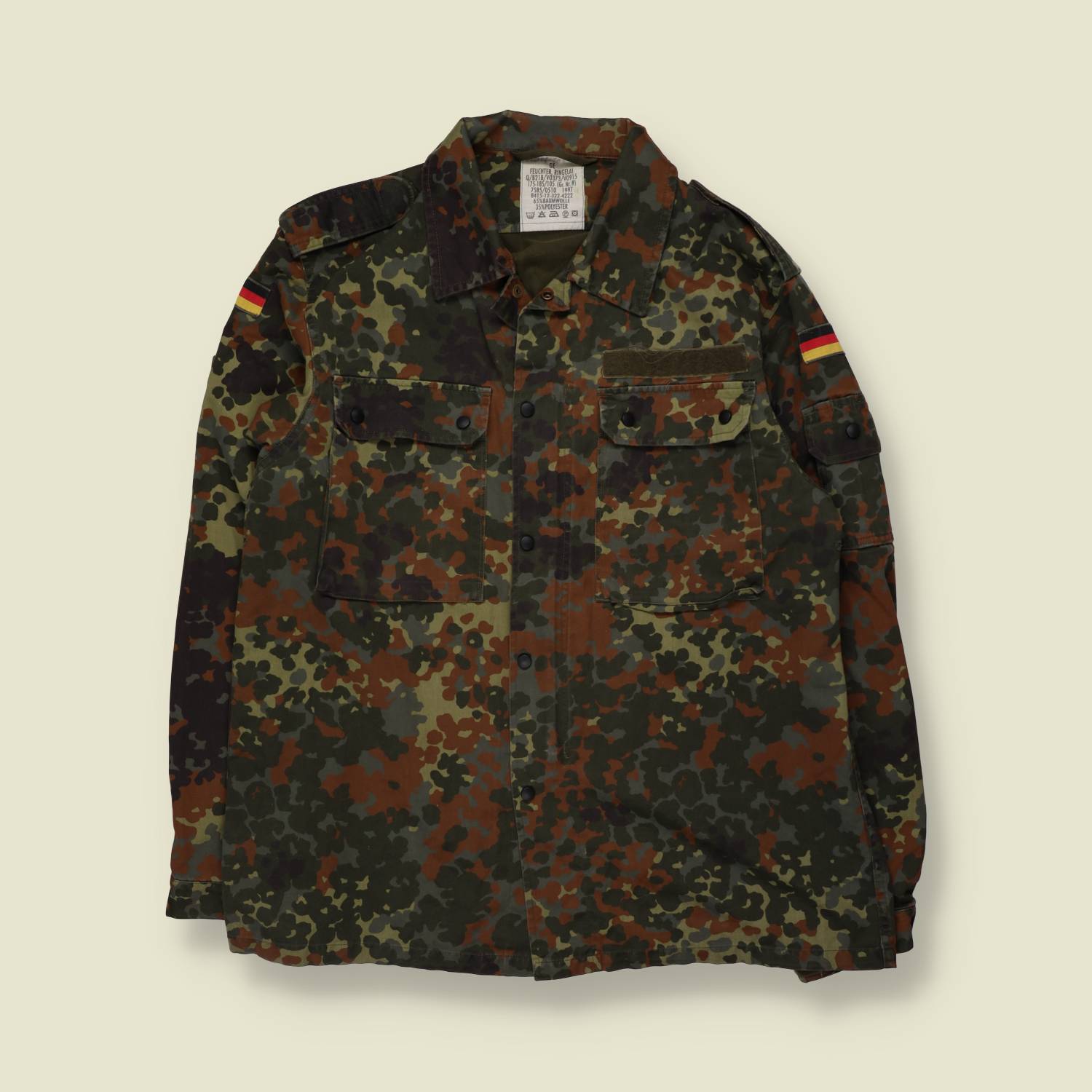 1997 | German Military Field Shirt | Flecktarn Camouflage - L