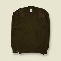 1990s | Military Rib Knit Jumper | Olive - XXXL