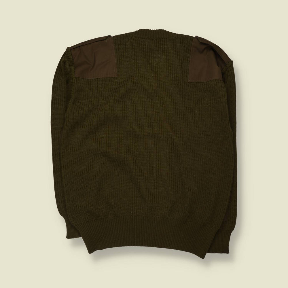 1990s | Military Rib Knit Jumper | Olive - XXXL