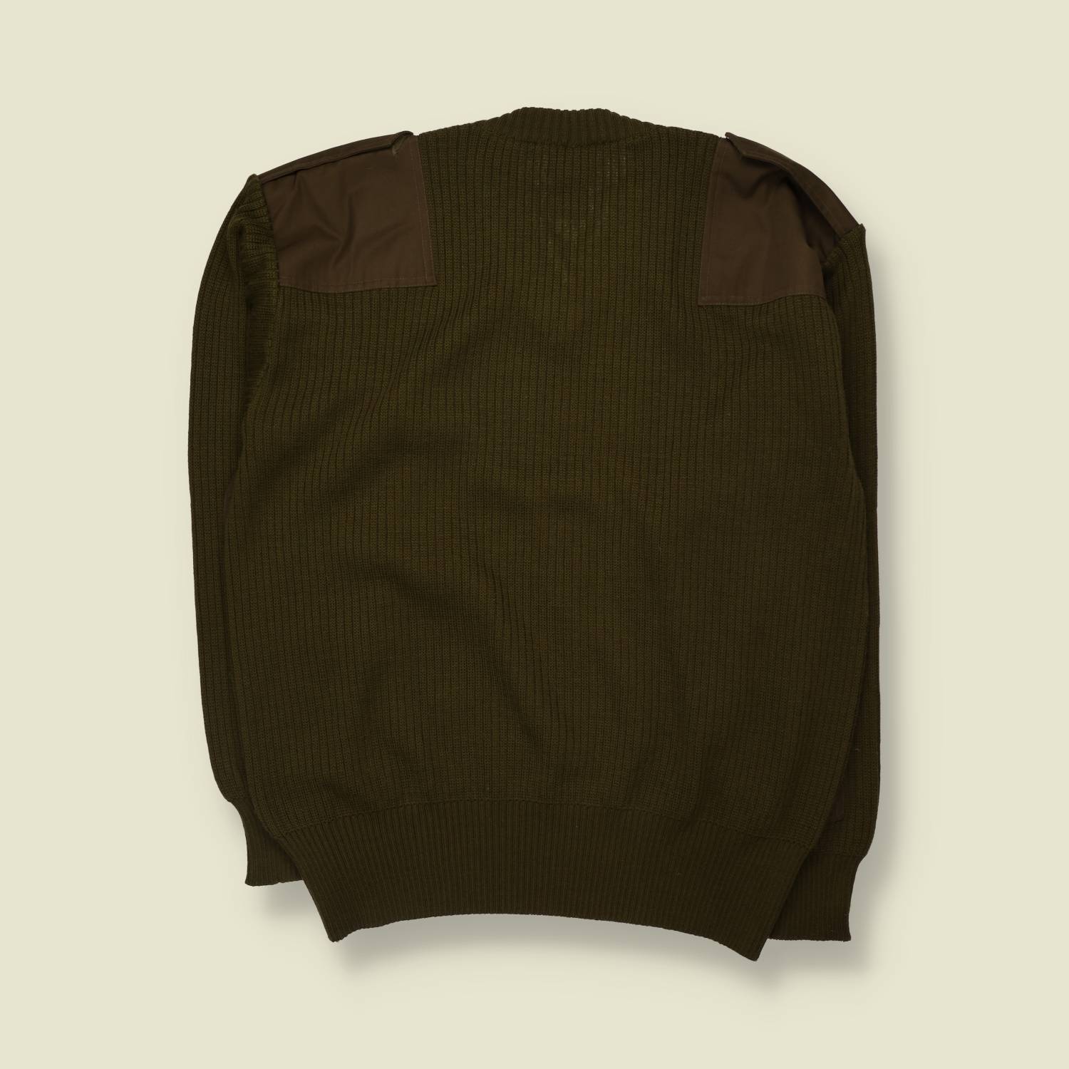 1990s | Military Rib Knit Jumper | Olive - XXXL