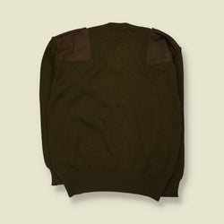 1990s | Military Rib Knit Jumper | Olive - XXXL