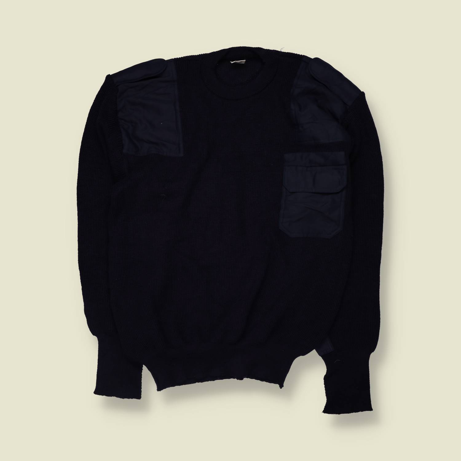 1990s | Military Knit Jumper | Navy - XL