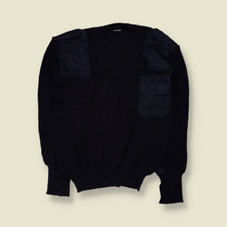 1990s | Military Knit Jumper | Navy - XL