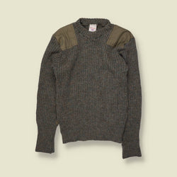1990s | Wooly Pully | Made In Great Britain | Military Knit Jumper | Grey Marl - XS