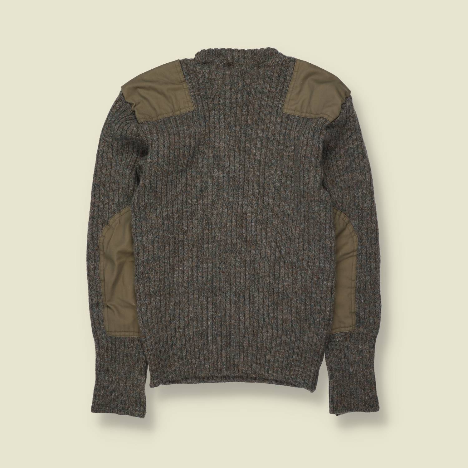 1990s | Wooly Pully | Made In Great Britain | Military Knit Jumper | Grey Marl - XS