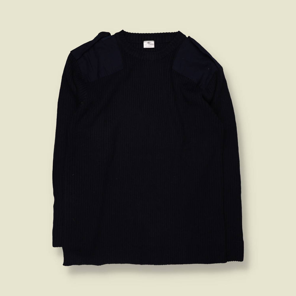 1990s | Military Knit Jumper | Navy - XL