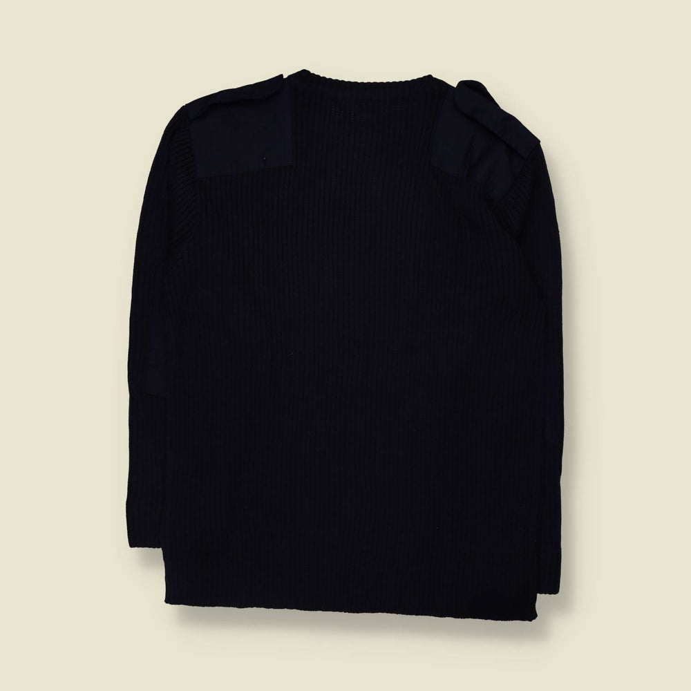 1990s | Military Knit Jumper | Navy - XL