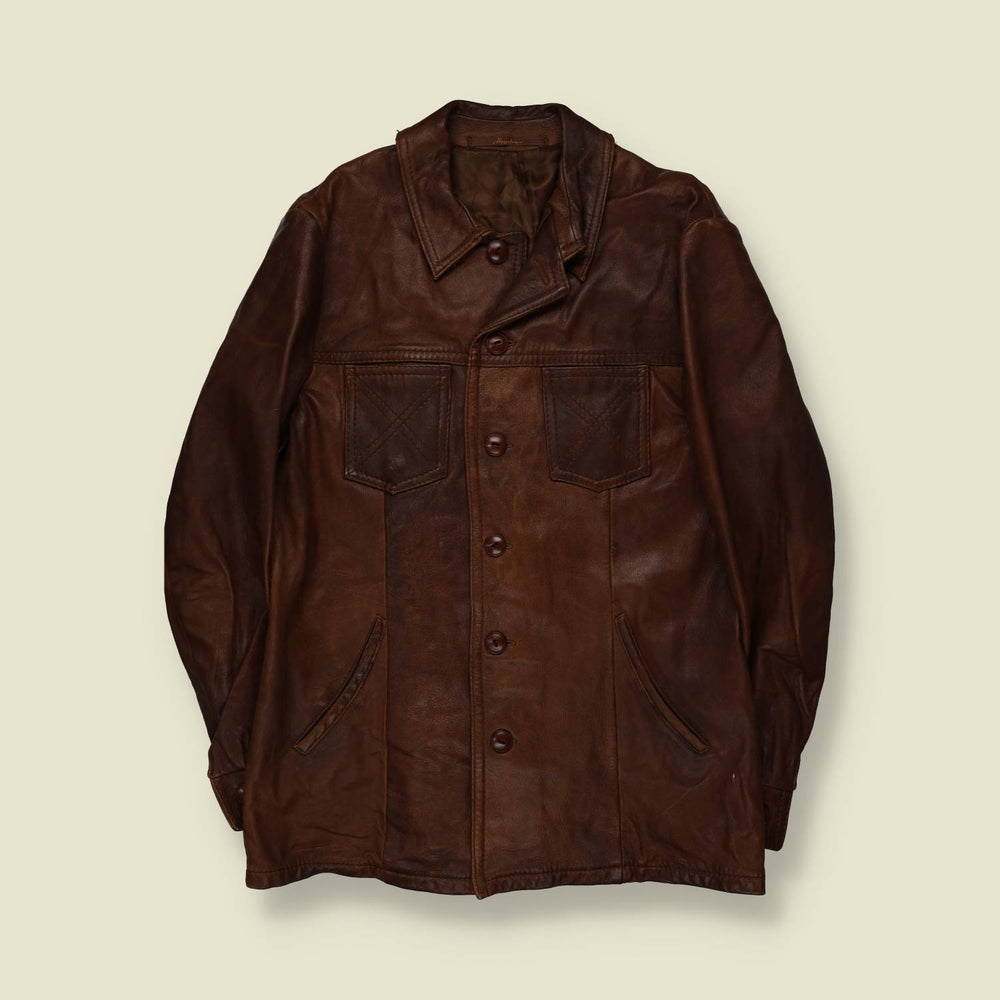 1960s | Leather Jacket | Brown - S