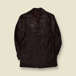 1970s | Western Leather Jacket | Dark Brown - XS