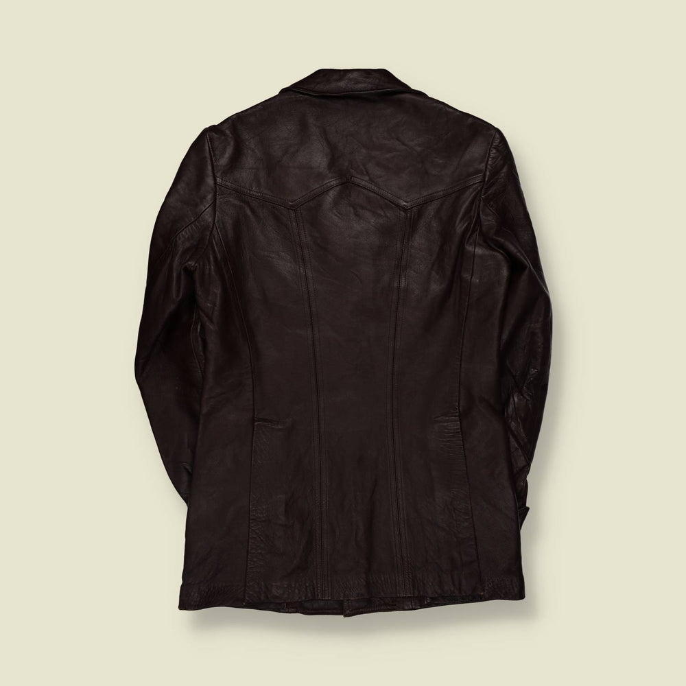 1970s | Western Leather Jacket | Dark Brown - XS