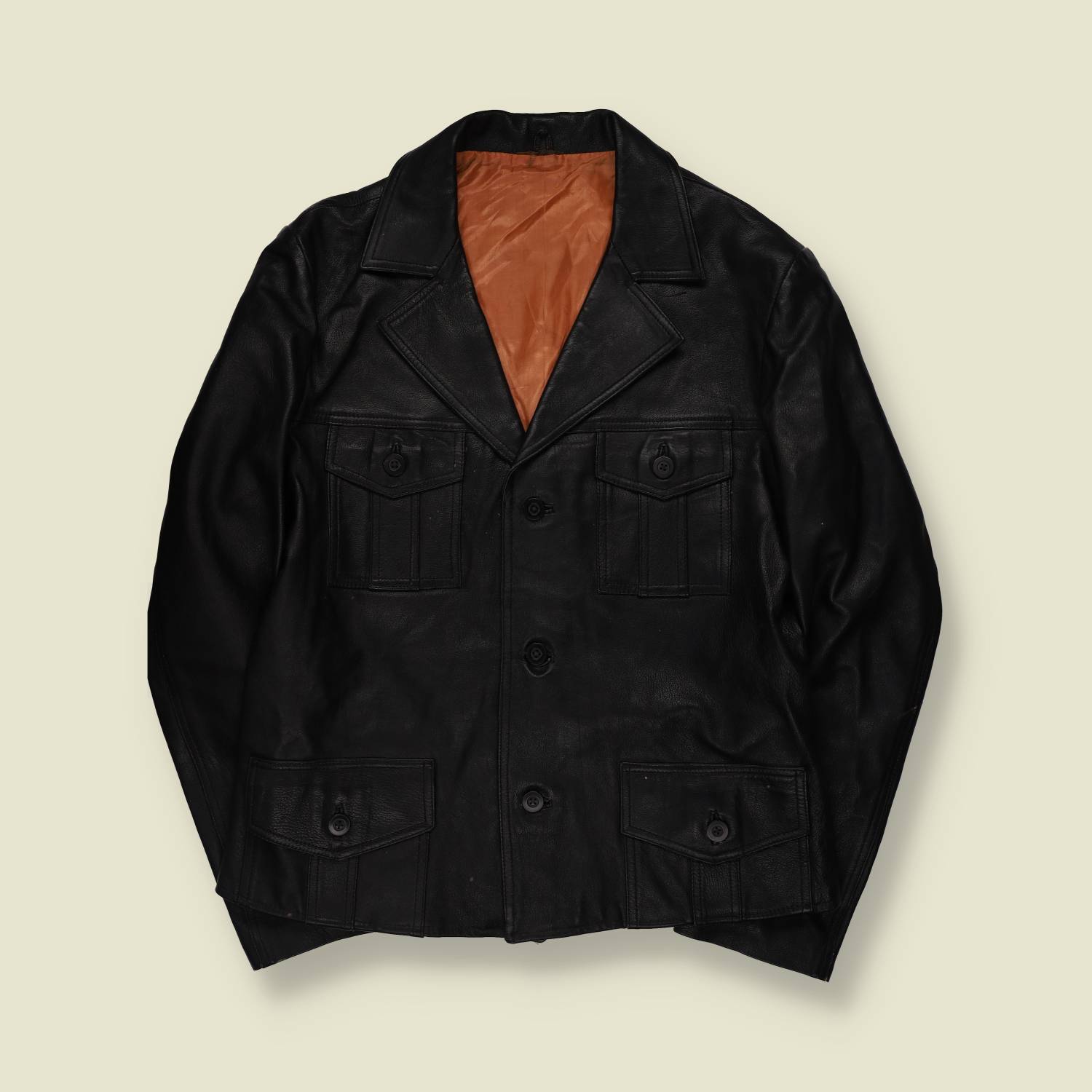 1970s | Leather Jacket | Black - M