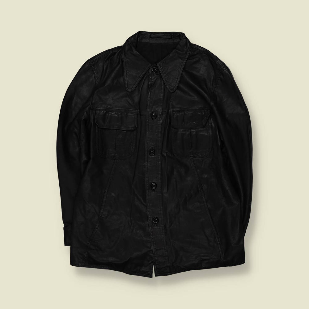 1970s | Leather Jacket | Black - M