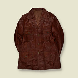 1970s | Leather Jacket | Tan Brown - M