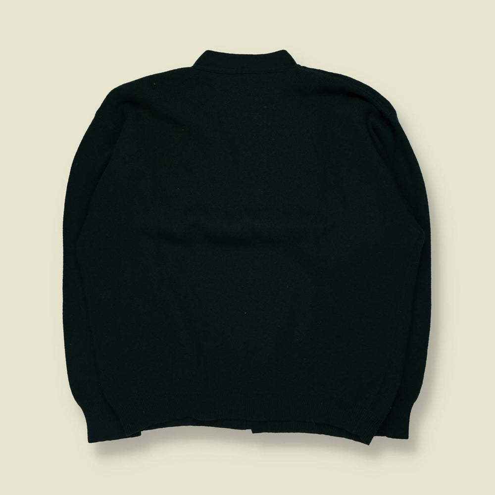 1980s | Crest Cardigan | Dark Green - XXL