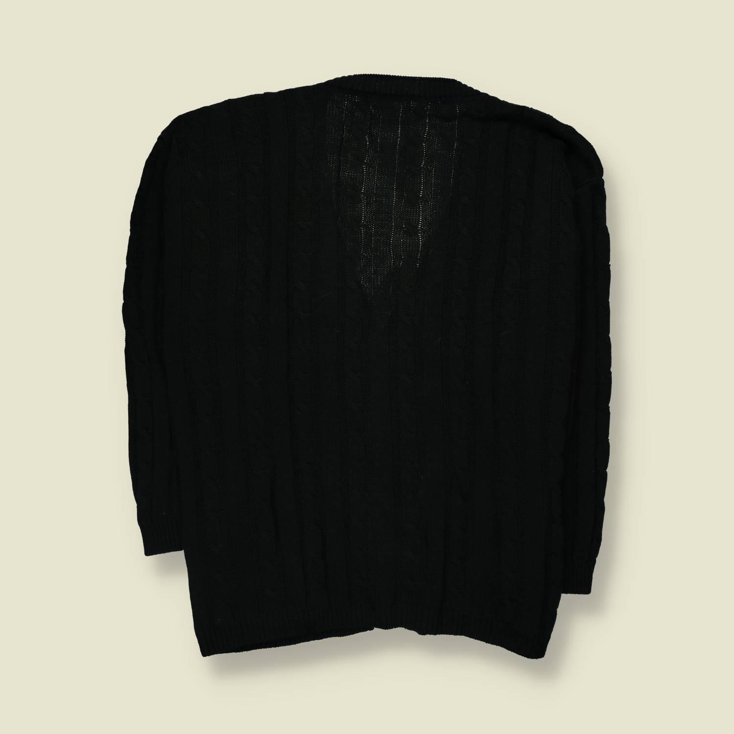 1980s | Cable Knit Cardigan | Dark Green - XXL