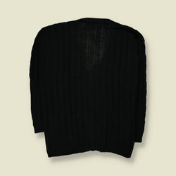 1980s | Cable Knit Cardigan | Dark Green - XXL