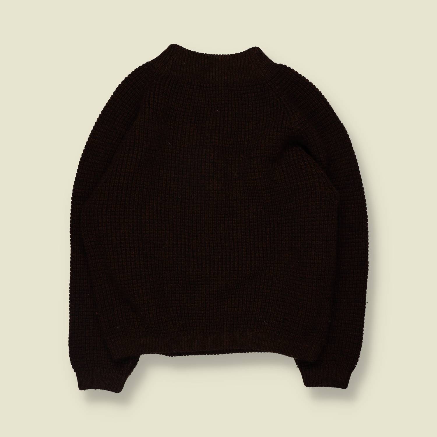 1980s | Faumkimig | Waffle Knit Jumper | Dark Brown - M