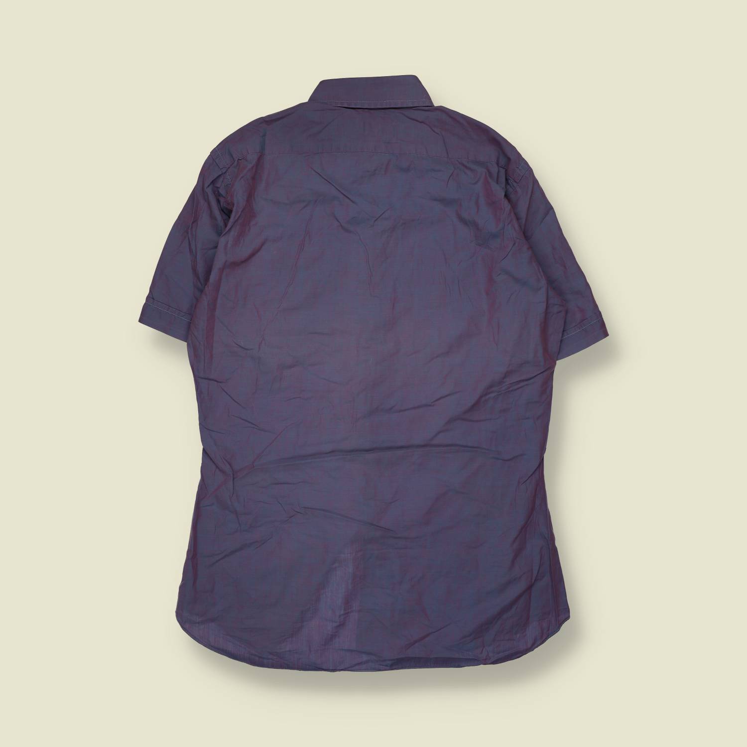 1970s | Sitani | Hand Tailored Short Sleeve Shirt | Blue - M